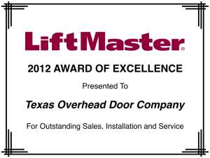 liftmaster award